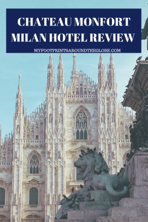 Chateau Monfort Milan hotel review. One of the best hotels of my stay, conveniently located in the heart of Milan near local restaurants and cafes. Less than 10 minutes from the Duomo Cathedral. 5 stars luxury hotel. #hotelreview #visititaly #hotelsinmilan #wheretostayinmilan #chateaumonfortmilan #luxuryhotelinmilan 