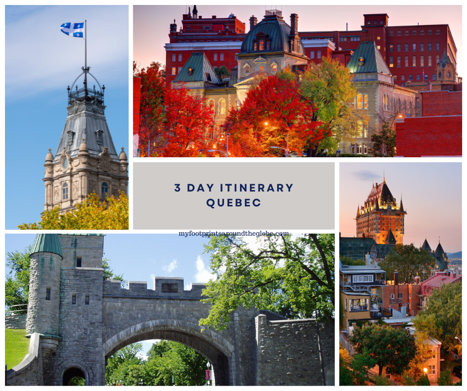 This post is a 3 day itinerary for Quebec, Canada. Includes best places to eat, where to stay and things to do. Perfect destination for a summer or winter vacation #quebeccity #visitcanada #thingstodoinquebec #quebecitinerary #weekendinquebec 