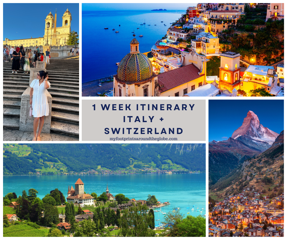 This post is a 1 week itinerary for Italy and Switzerland. These 2 countries are a perfect pair together to visit during one trip. #visitswitzerland #visititaly #europeitinerary #summerdestination #switzerlanditinerary